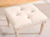 French Style Bench, Linen Fabric Entryway Bench, Upholstered Tufted End of Bed Bench with Brushed 64075268
