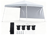 9ft x 9ft Pop Up Canopy Tent with Sidewall, UPF 50 Silver Coated Waterproof Oxford Instant Shelter, 40021628