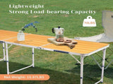 6ft Aluminum Alloy Folding Table wood grain color 84855702