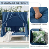 Outdoor Patio Sunbed with Curtains, High Comfort, Suitable for Multiple Scenarios 15401534