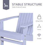 Wooden Adirondack Chair, Outdoor Patio Lawn Chair with Cup Holder, Weather Resistant Lawn Furniture, W2225142493