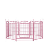 ZNTS Dog Playpen Indoor 32 inch 8 Panels Metal Dog Pen Pet Dog Fence Outdoor Exercise Pen with Doors, W368P234002