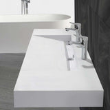 DAX Solid Surface Rectangular Double Bowl Top Mount Bathroom Basin B2702P227020