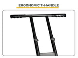 36" x 18" H-Shaped Handle Manual Snow Pusher Black Snow Blade, Black Shaft, Red Wheel Hubs, Iron 20601312