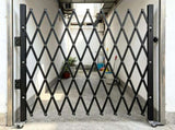 7.25 ft H x 7.8 ft W Single Folding Security Gate, Accordion Gate with 360&deg Rolling Casters and 82023092