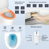 ZNTS Smart Toilet Bidet Combo with Foot Sensor Open Cover/Seat, LED Display, Self-Cleaning Nozzle, Heated W1219P232246