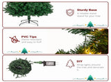 FCH 6ft PVC Material DIY 150 Lights Warm Color 8 Modes 1050 Branches Christmas Tree Green 11385269