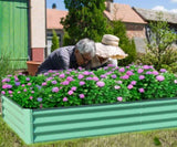8x4x1 ft Galvanized Raised Garden Bed, Outdoor Planter Garden Boxes Large Metal Planter Box for W1859P197954