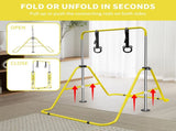 Yellow Multi-Functional Adjustable Height Children's Horizontal Gymnastic Bar With Bear Rings W1408P269742