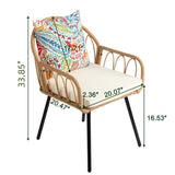 5 Pieces Patio Dining Table Chair, Outdoor Table and Chairs with Umbrella Hole, Patio Furniture 61045178
