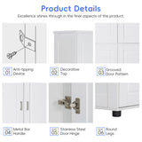 Tall and Wide Bathroom Floor Storage Cabinet, Bathroom Storage Unit, Freestanding Cabinet with 4 WF323345AAK