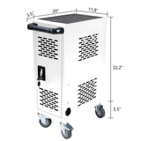 16-Compartment Removable Locking Charging Cabinet for Laptop, Chromebook-White W1102P196013