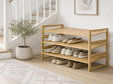 Bamboo 3-Tier Shoe Rack for 9 Pairs 96881302