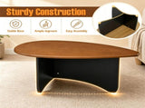 Oval Modern Coffee Table, Engineered Wood Low Accent Table with TShaped Arched Base, Capacity 11423593