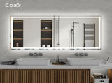 72"x36" LED Bathroom Mirror, Front-Lit and Back-Lit, 3 Color Tem Adjustable, Brightness Memory, 44295018