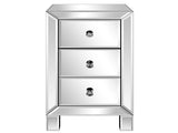 3-Drawer Mirrored Bedside Table MDF Cabinet with Mirrored Drawers Silver 12480391