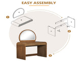 39" Makeup Vanity Table with Mirror Touch Screen Lighted Mirror, Dressing Table with Drawer for N704P196658P