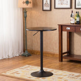 ZNTS Belham Black Round Top Adjustable Height with Black Leg And Base Metal Bar Table T2574P165134