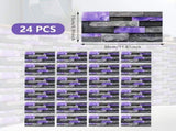 24 Sheets Peel and Stick Backsplash Marble Wall Tiles Waterproof Oilproof Purple Glossy Imitation 03610989