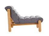 Fluffy Accent Chair Gray with Natural Solid Wood Frame N767P366257G