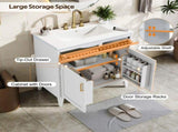 30" Bathroom Vanity with Ceramic Sink Top, Solid Wood Legs, Soft-Close Double Doors & N759P474678K