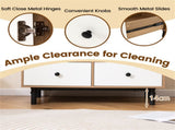 Mid-Century Modern 4-Drawer Sideboard Buffet Cabinet with Storage - Natural 06985474