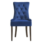 Blue and Weathered Oak Tufted Back Side Chairs B062P182745