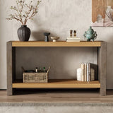 Mirod Vintage Industrial Console Table with Dovetail Joinery and Distressed Wood Veneer Finish N760P281375D