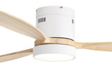 (Same as W882P244711) 52 Inch Flush Mount Ceiling Fan DC 3 Solid Wood Fan Blade Noiseless Reversible W882P322244