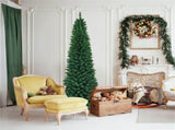 8ft Slim Pencil Christmas Tree - Space-Saving Design for Small Corners, 1000 Realistic PVC Branches 30449592