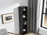 8-Tier Media Tower Rack, CD DVD Slim Storage Cabinet with Adjustable Shelves, Tall Narrow Bookcase W487P318935