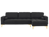 218*141*87cm Burlap Diamond Electroplated Gold Trident Legs Three Seats With Footstool Indoor 68589362