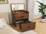 3-in-1 Vanity Desk with Lighted Mirror & Stool, Flip Top Makeup Dressing Table, Compact Storage for 29993519