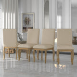 TREXM Set of 4 Dining chairs Wood Upholstered Fabirc Dining Room Chairs with Nailhead WF291264AAE