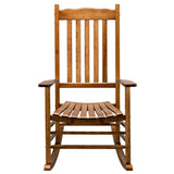 ZNTS 68.5*86*115CM Square Wooden Rocking Chair Wavy Backboard Original Color 82239638