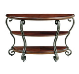 ZNTS Traditional Style Brown Cherry 1pc Sofa Table Open Bottom Shelf Ornate Design Living Room Furniture B011P184986