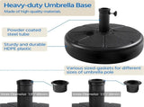 22L Water/ Sand Filled Outdoor Umbrella Base for Patio Lawn Garden, Black 48099074