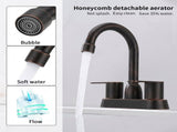 Bathroom Faucet Oil Rubbed Bronze 2-Handle Bathroom Sink Faucet 360 Degree High Arc Swivel Spout 03711677