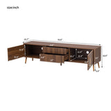 Mid Century TV Stand 2 Drawers, Media Console Table for TVs up to 80'', Entertainment Center 00458005