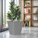 22" H Tall Metal Tapered Planter Large Outdoor & Indoor Garden Plant Pot with Drainage Hole and W3077P276883