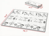 79" x 71" Reversible Baby Play Mat, Foldable & Thick Floor Mat with Forest Animals Design, 92176037