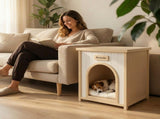 Modern Indoor Wooden Dog House with Removable Cushion Solid Cedar Pet House for Small Dogs & Cats, W3799P382209