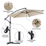 ZNTS 10ft Cantilever Patio Umbrella, Offset Hanging Outdoor Table Umbrella with Tilt Crank, 6 Sturdy 19848697