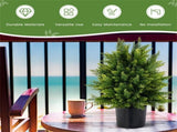 2-Pack 21.5" Artificial Topiary Ball Tree - Realistic Cedar Balls, PE/PVC Material, Green 71031638