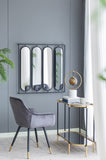 36" x 36" Large Four Oval Wall Mirror with Black Square Frame, Home Decor for Living Room, Bedroom, W2078124365
