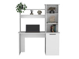 Muncy Computer Desk with Ample Work Surface, Hutch Storage and Single Door Cabinet with 3-Tier B097133099