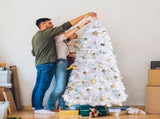 6ft 845 Branches Hanging Tree Structure PVC Material White Round Head 300 Lights Cool Color 8 Modes 76942325