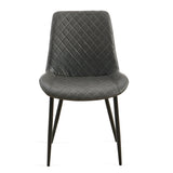 Dark Grey Set of 4 Leathaire Dining Chairs ,Mid-Century Modern Leathaire Chairs Kitchen Living Room W1164P225818
