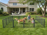 Dog Playpen Outdoor Extra Wide 16 Piece Panels Heavy Duty Dog Fence 40" Height Anti-Rust with Doors 96367448