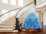 7ft Flocked Christmas Tree - 1264 Branch Tips, Fireproof PVC, 3-Section Assembly, 20" 76267000
